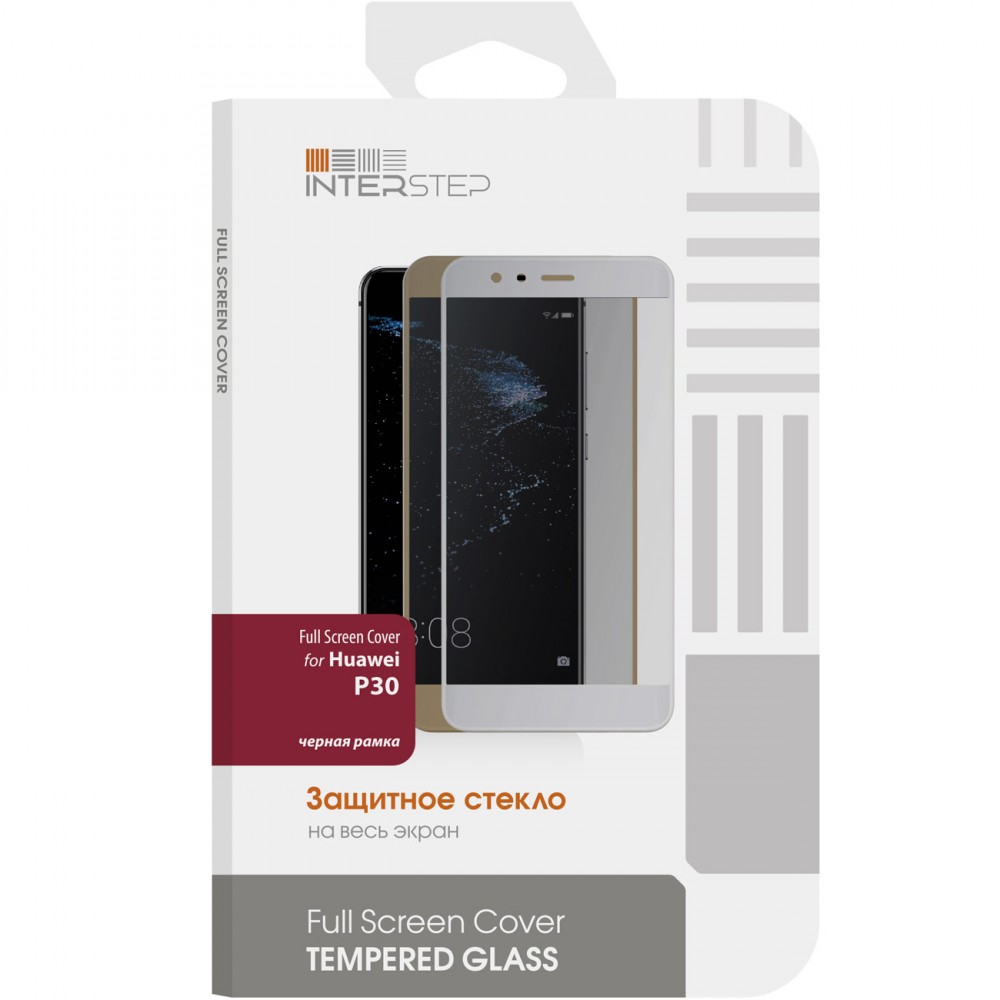 Защитное стекло InterStep Full Screen Cover для Huawei P30, Black Frame