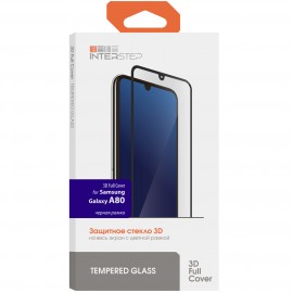 Защитное стекло для Samsung InterStep 3D FC д/Samsung Galaxy A80,Black Frame